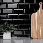 SUBWAY BLACK BEVELLED 100X200X7