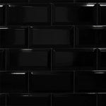 SUBWAY BLACK BEVELLED 100X200X7