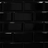 SUBWAY BLACK BEVELLED 100X200X7